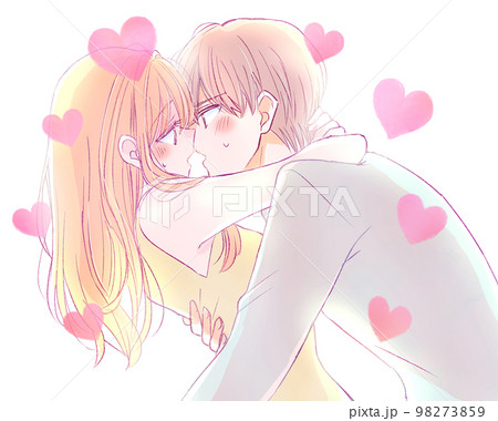 動物 キャラクター ネコのカップル：イラスト無料