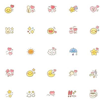 ♡ 優しい雰囲気の絵文字 ♡ 2のLINE絵文字画像、情報など