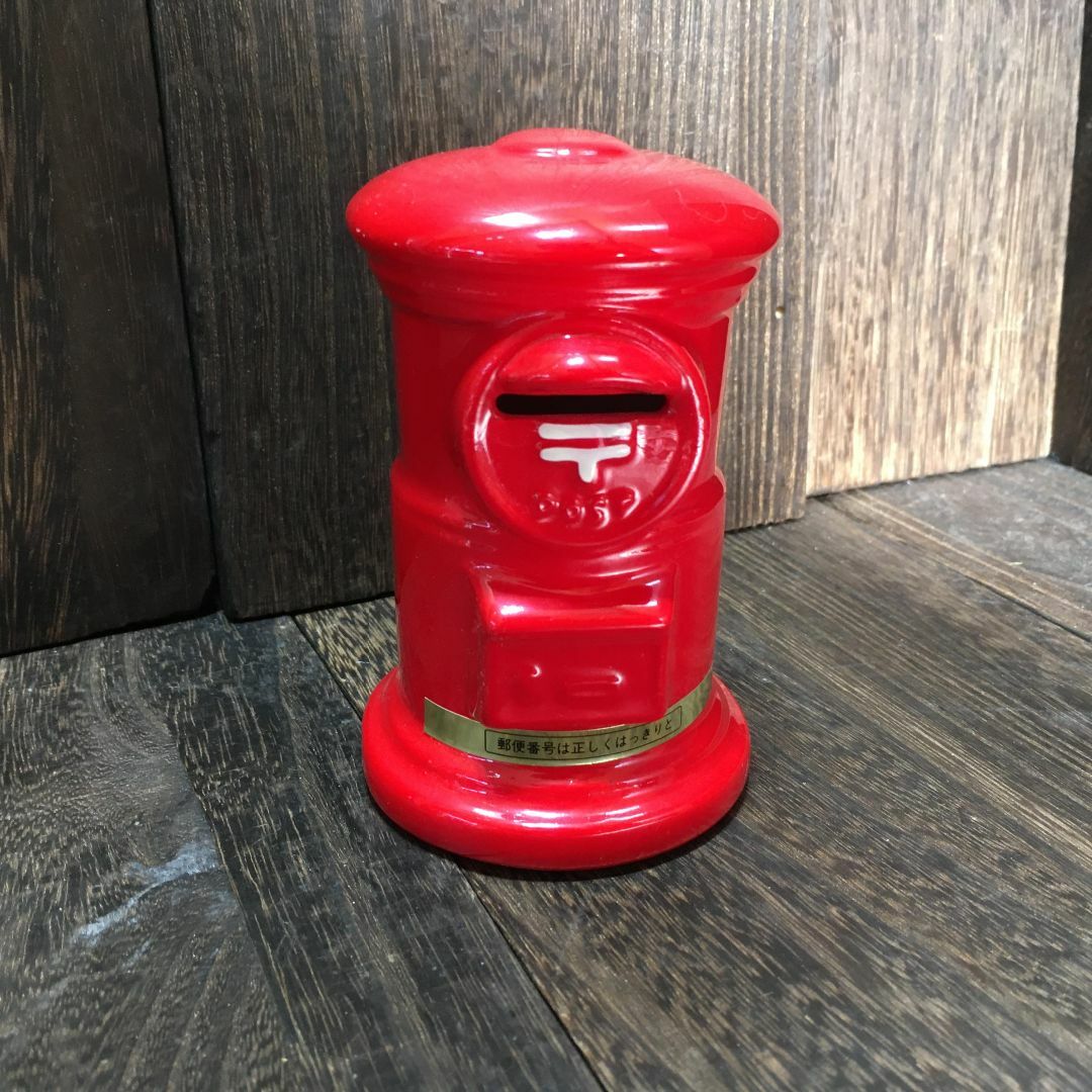 信楽焼 陶製レトロ赤ポスト 大 名前入れ可 陶器郵便受け 新聞受け 玄関 インテリア 郵便受け