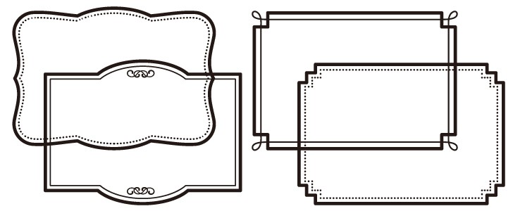 枠・飾り枠・飾り罫・飾り線 おしゃれな小花のデザイン 無料イラスト素材