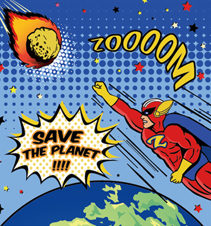 D-73：カラフルポップなアメコミ風デザイン カスタム転写向けクラスTシャツ・オリジナルTシャツを早い激安作成プリントメディア