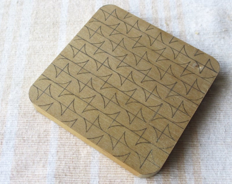 木製和柄コースター 菱円形