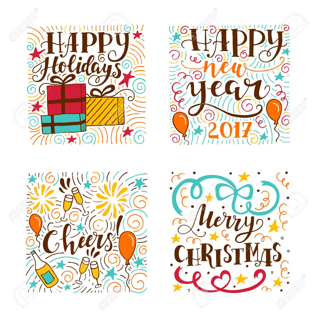 シンプルでかわいいメッセージカード 手描き装飾セット プレゼント ギフトのイラスト素材87046395- PIXTA