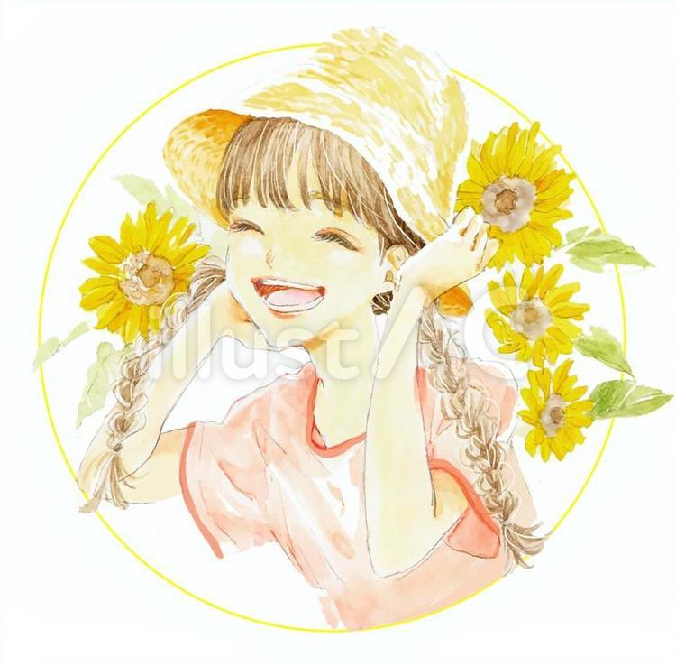 生活・人・夏 夏の洋服を着た女の子のかわいいフリーイラストフタバのフリーイラスト