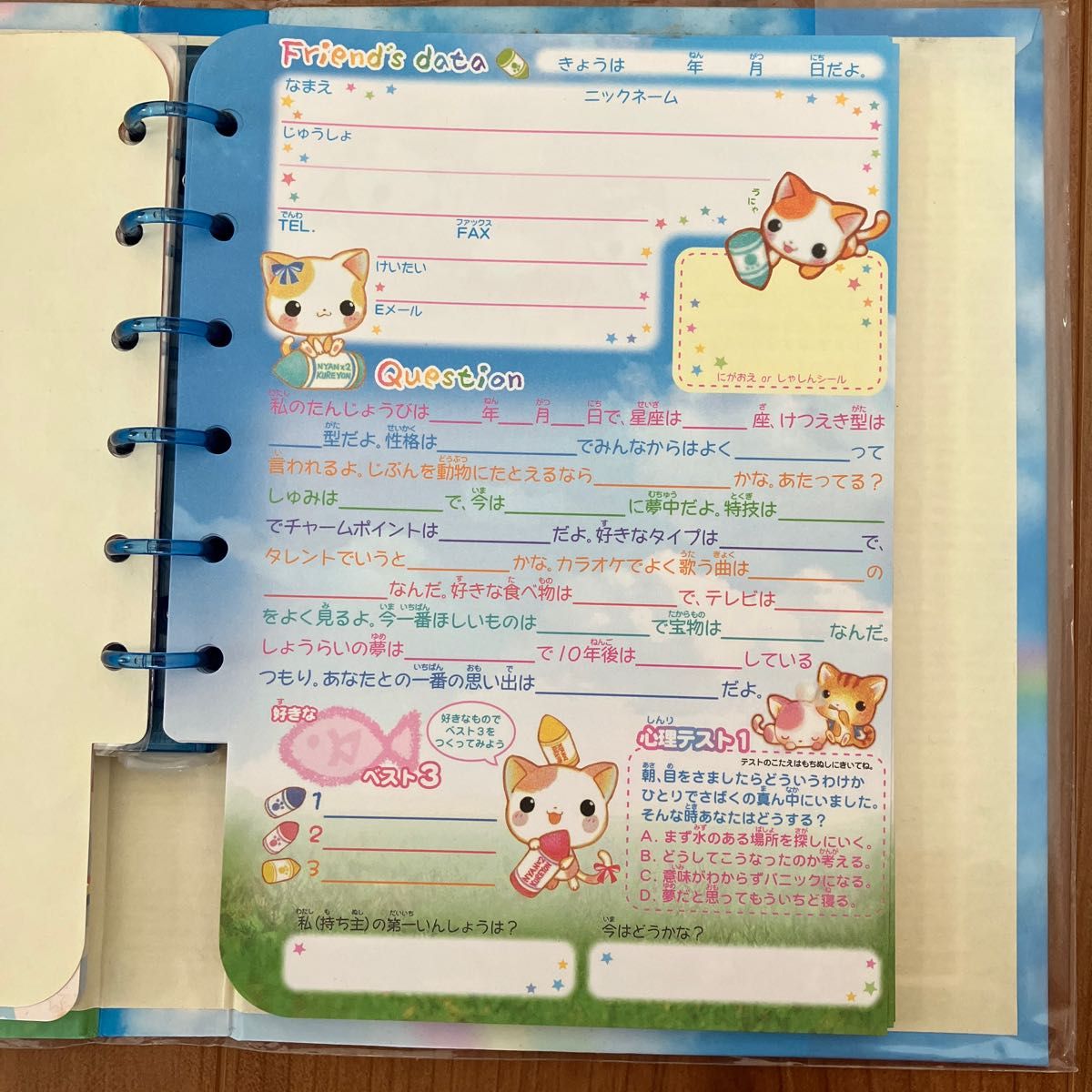 無料配布 プロフィール帳 テンプレート0020