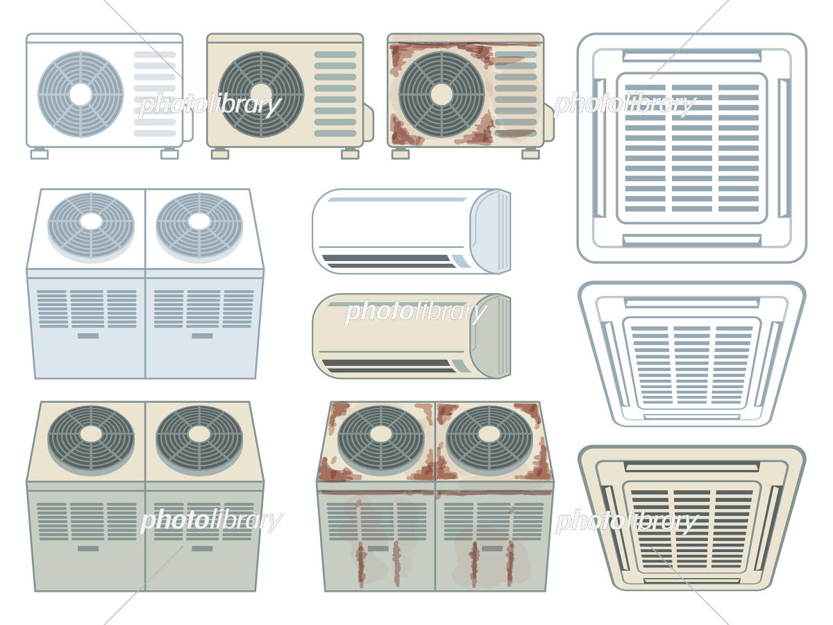 エアコン 室外機 セット イラスト素材6007966- フォトライブラリ