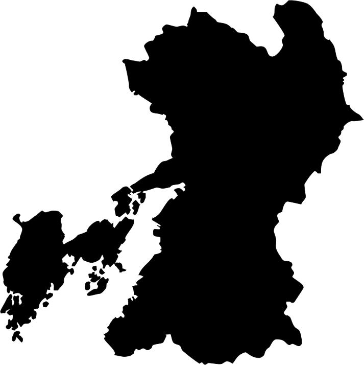 熊本県地図イラストのフリー素材イラストイメージ