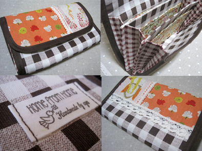 作り方☆幅広レースの通帳ケース 通帳入れ無料型紙工房ことろ