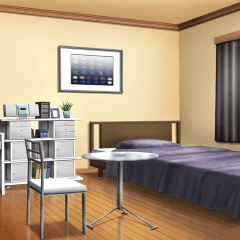 パソコンのある部屋 ブルー ＿昼＿みにくる背景素材日常01＆02＿niti004 - CLIP STUDIO ASSETS