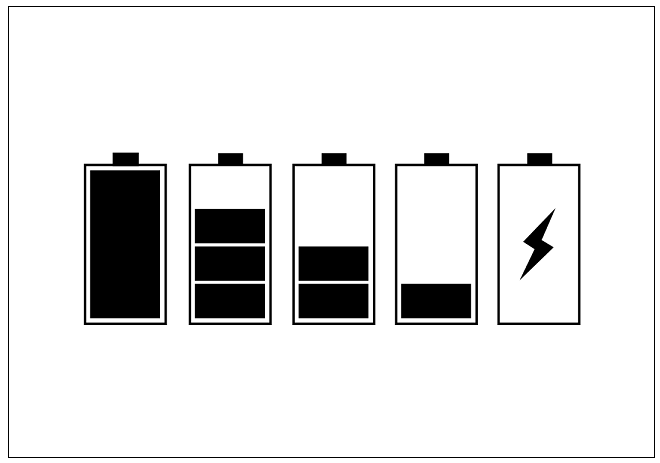 電池無料のAi・PNG白黒シルエットイラスト