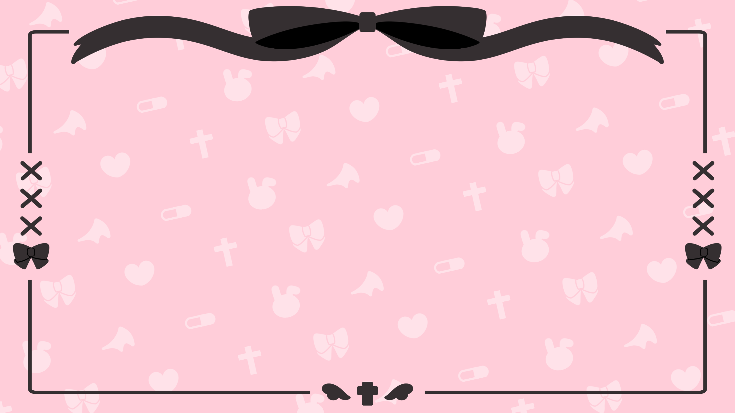 地雷系なハートとレースの背景-9:16 12種OKUMONO