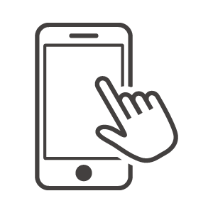 スマホ画面と人シルエット イラストの無料ダウンロードサイト「シルエットAC」