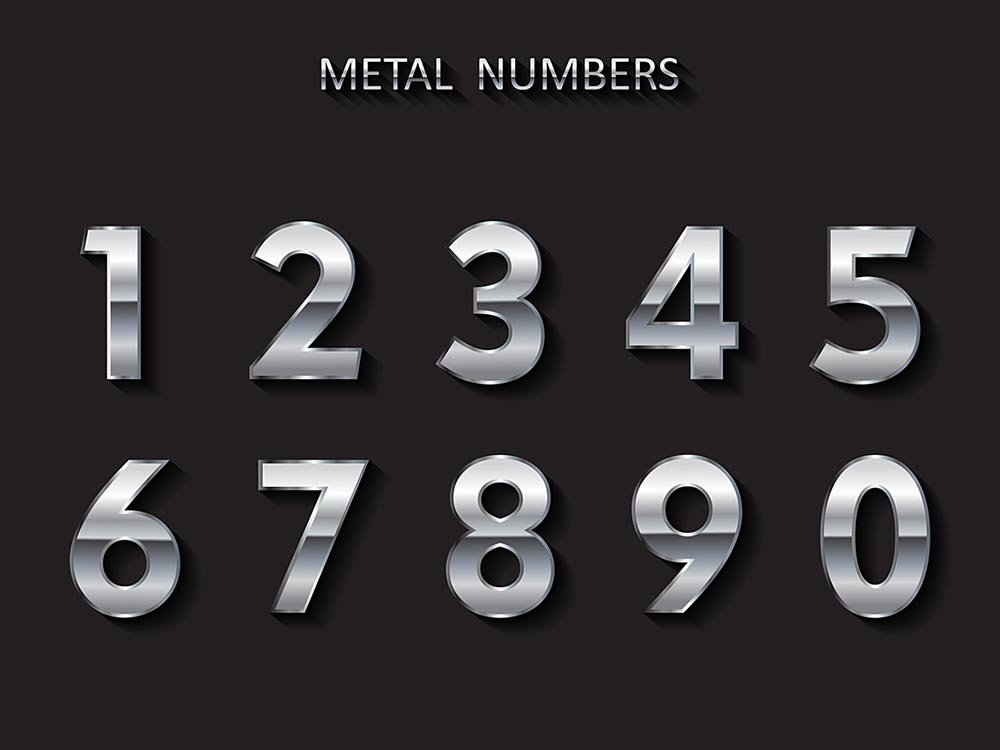 数字フォント 現代的な幾何学模様のクラシックなスタイルの数字のフォントPremiumベクトル素材