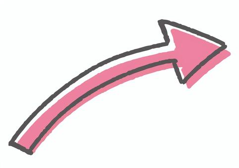 カーブして上昇する短い矢印 編集可能なフリー素材みりんの矢印素材