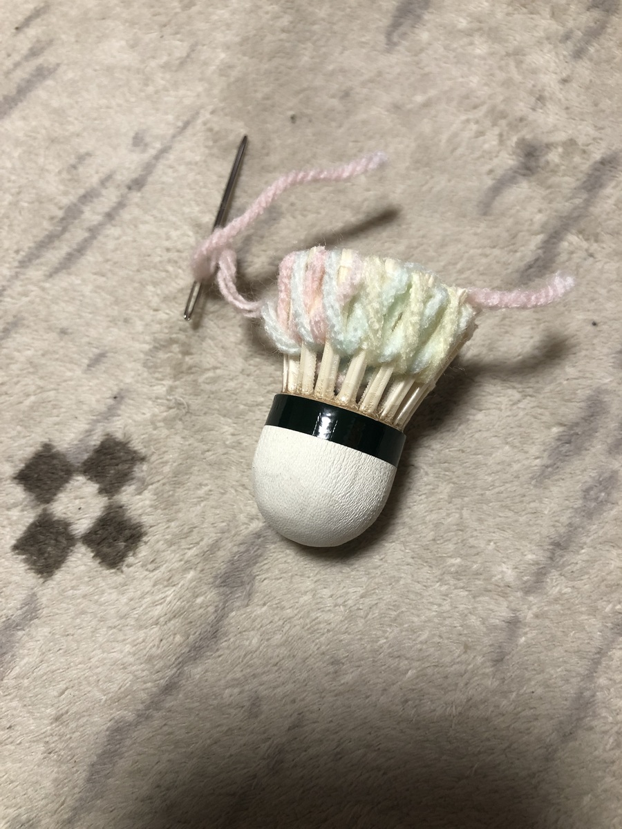 バドミントン シャトル フェルト お守り 応援 ハンドメイド ストラップ