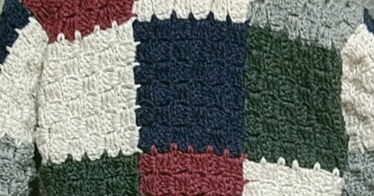 ダイアゴナルステッチを中心から編む