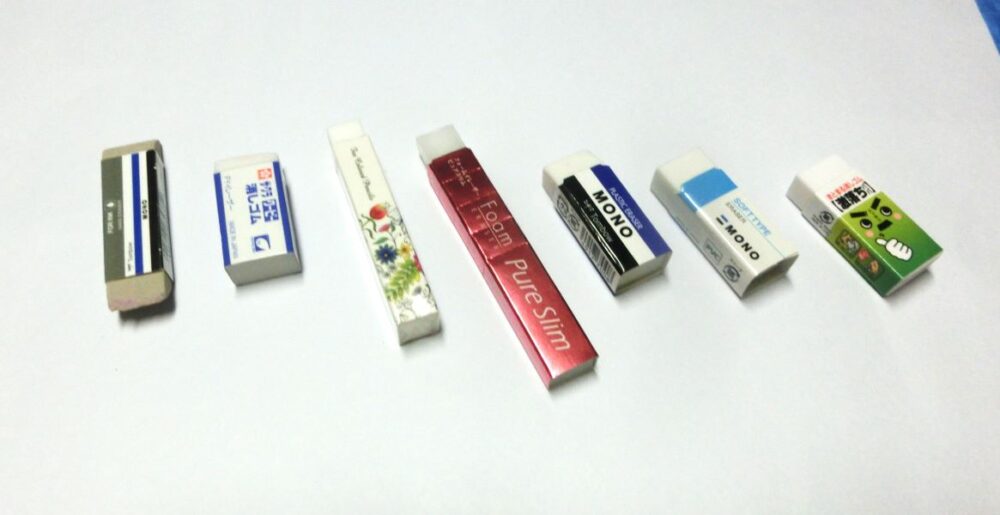 消しゴムで色鉛筆を消せる？７種類で実験 - オンライン絵画教室