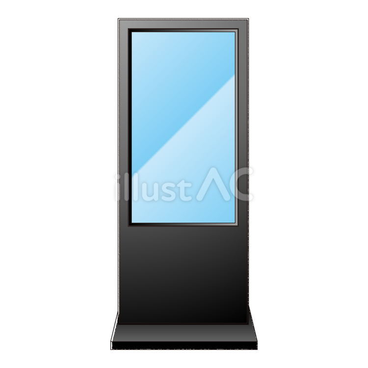シンプルイラストデジタルサイネージモニター大型モニター大型ディスプレイディスプレイスタンド縦型 -イラストレーションのベクターアート素材や画像を多数ご用意 - iStock
