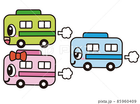 バスのかわいい手書きイラスト無料フリー素材まとめ - ONWAイラスト