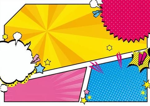 コミック 集中線コマ割りフレーム 吹き出し ハーフトーン背景 posters for the wall • posters vector,attention, bannermyloview.com