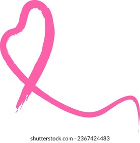 ピンクリボンのラインのイラスト🎨 フリー素材 看護roo! カンゴルー