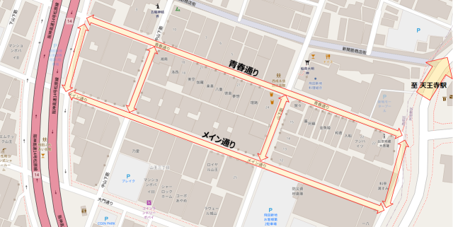 飛田新地料理組合（大阪市西成区/その他施設・団体）の地図｜地図マピオン