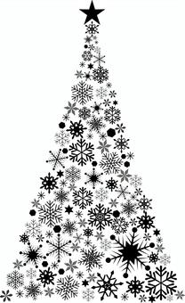 冬の休日のベクトル イラスト シンボル黒絵文字セット白い背景で隔離のクリスマス ツリー ベクターイラストテンプレート素材PSDダウンロード