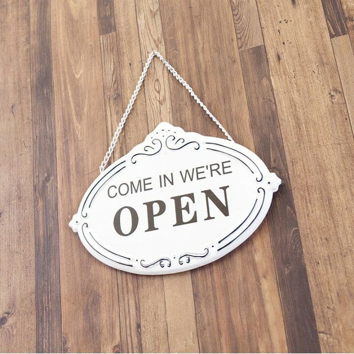 店舗用 看板 アンティークデザイン スタンド式 看板 オープン クローズ オープン クローズド OPEN CLOSED 看板 サイン プレート 回転式卓上 おしゃれ アンティーク アイアン カフェ 店舗 オープン＆クローズド 回転スタンドabk2544ギギliving