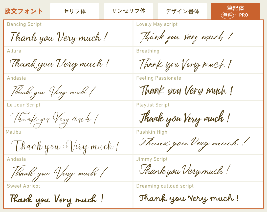 おしゃれな手書き！ 筆記体の英語フリーフォントの総まとめ