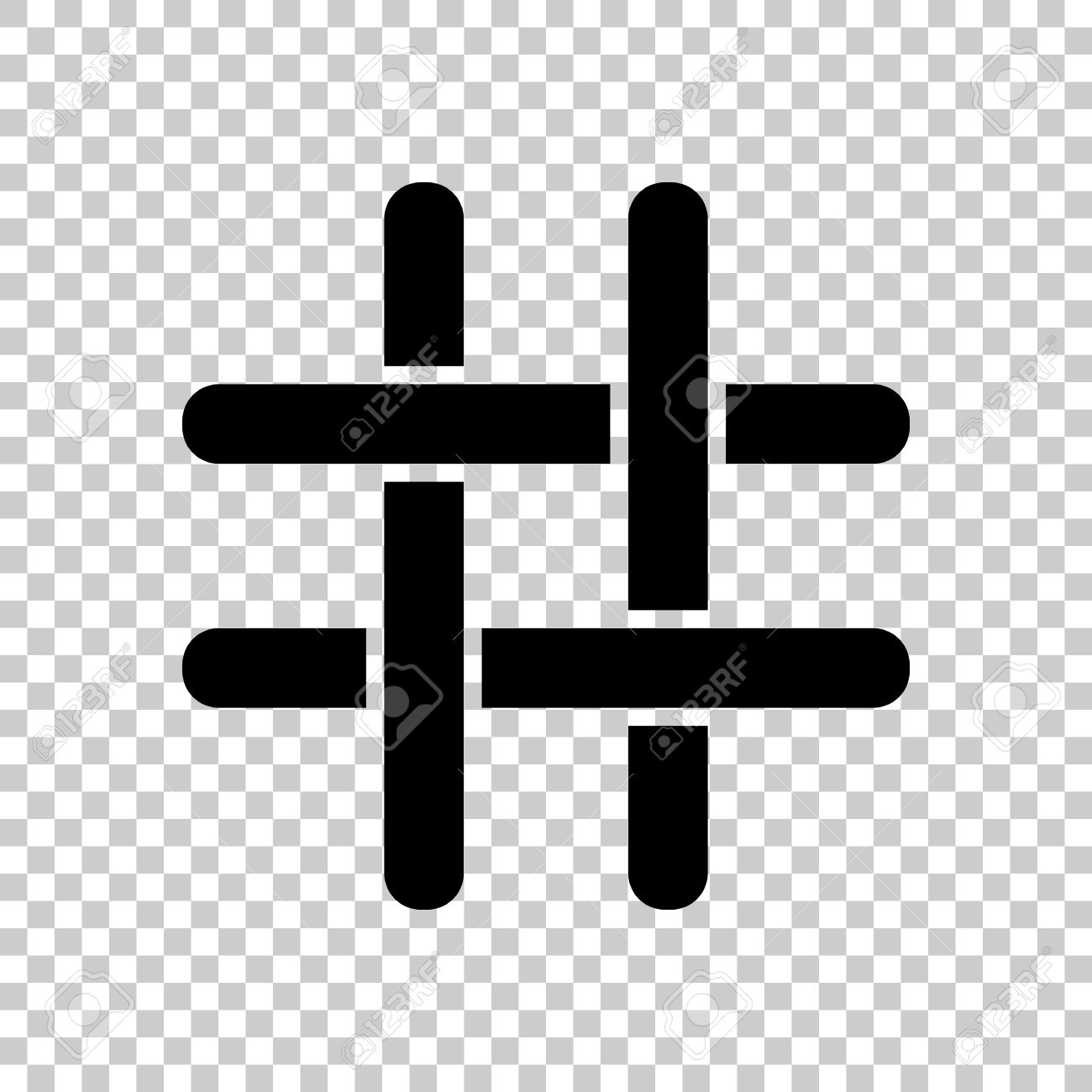 ハッシュタグのアイコン。透明の背景上の黒いアイコン。のイラスト素材・ベクター Image 69001939