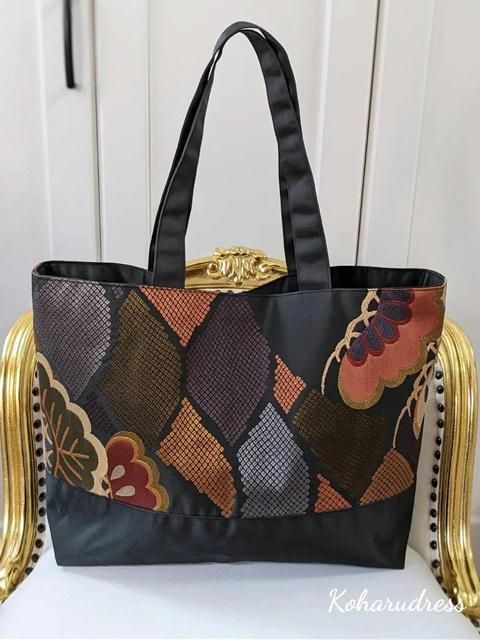 帯リメイク実例 帯リメイクで軽くて大容量の小旅行用トートバッグを♪帯バッグのオーダーメイド専門店 ARI+JAPAN ｱﾘﾀｽｼﾞｬﾊﾟﾝ 芦屋