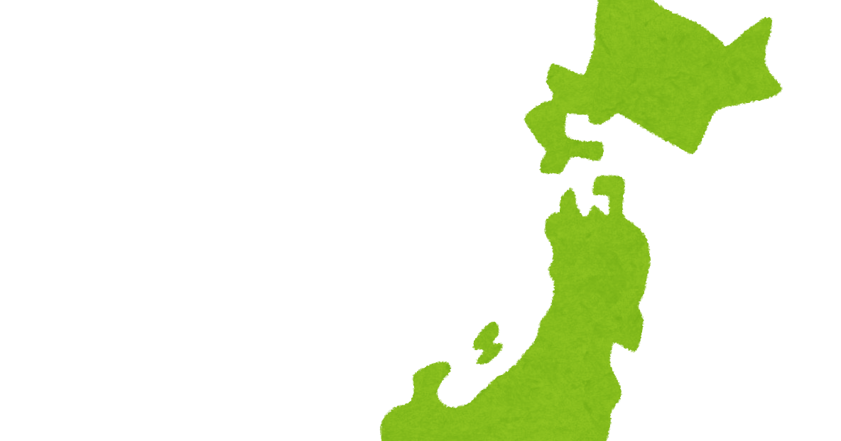 色塗りできる日本地図のイラストぬれよん-ぬれるフリーイラスト