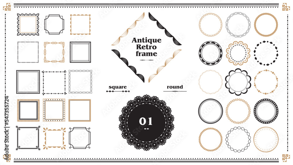 シンプルでおしゃれな見出しのフレームデザインセットのイラスト素材92689007- PIXTA