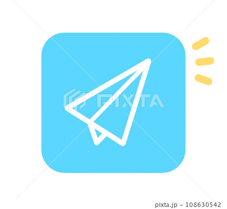 ソーシャルメディアアプリの紙飛行機のイラストのダイレクトメッセージアイコン無料ベクトル素材