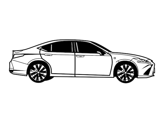 シンプルな車イラストのフリー素材イラストイメージ