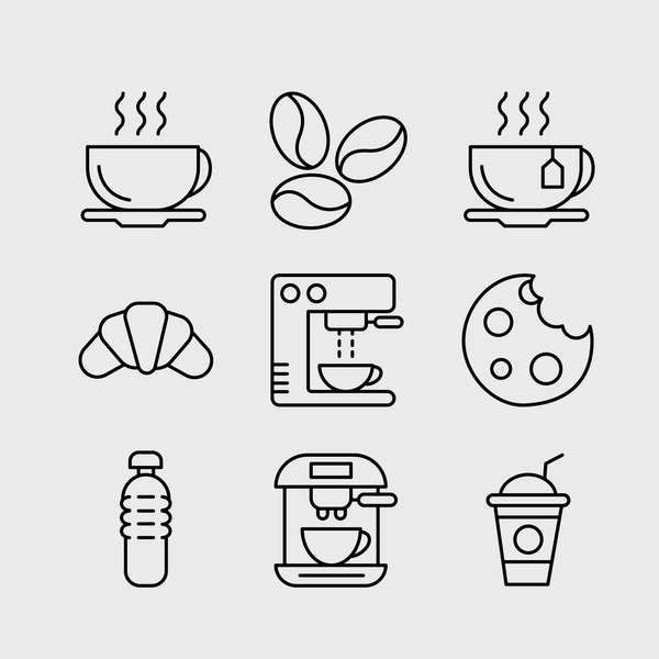 カフェのコーヒーアイコン風なイラスト - ONWAイラスト