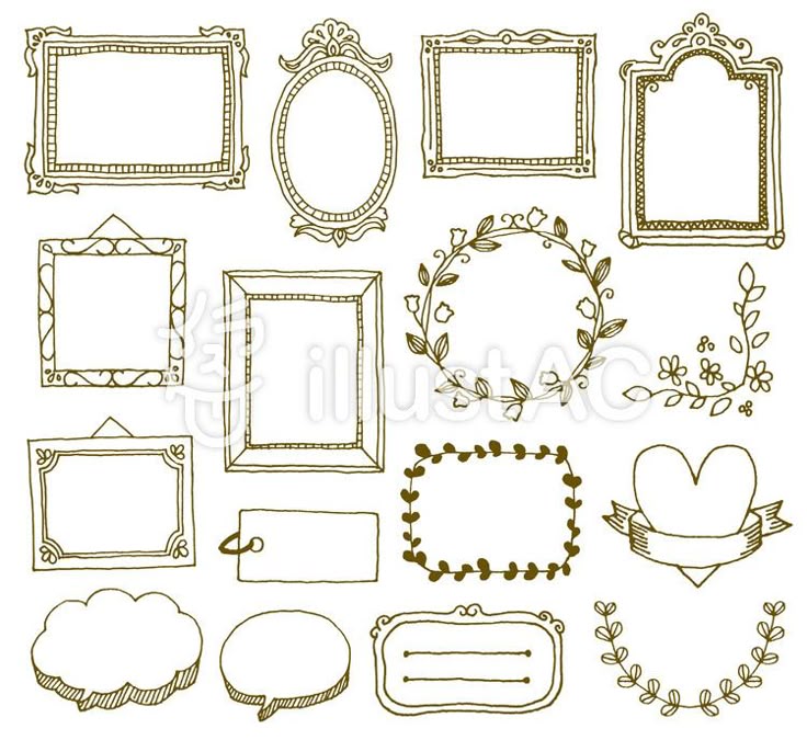 手描き風花フレームイラスト - No: 1174908無料イラスト・フリー素材なら「イラストAC」