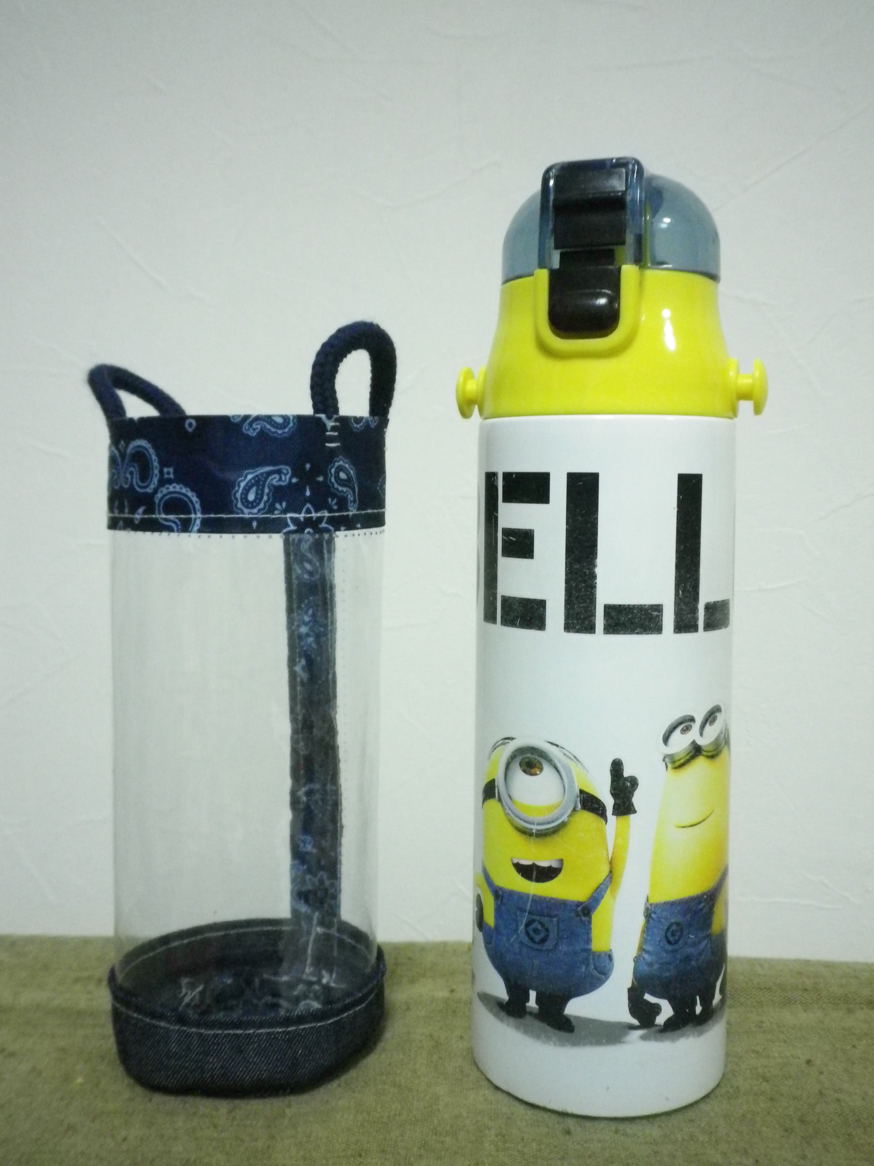 材料2つ♪20分で完成！好きなサイズで作る水筒カバー水筒カバーの作り方裏地なし子供用