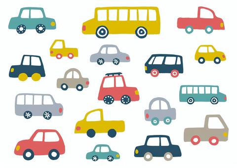 消防車のシンプルイラスト ＜無料＞かわいいフリー素材 イラストK