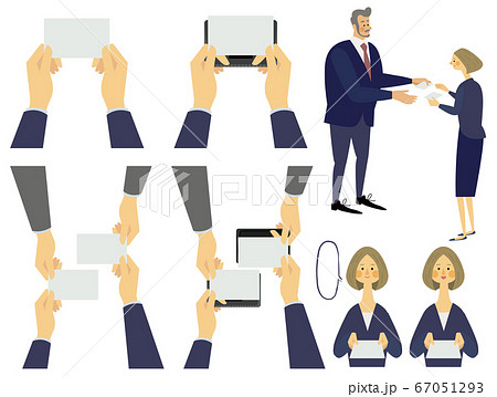 無料イラスト名刺交換するサラリーマンパブリックドメインQ：著作権フリー画像素材集