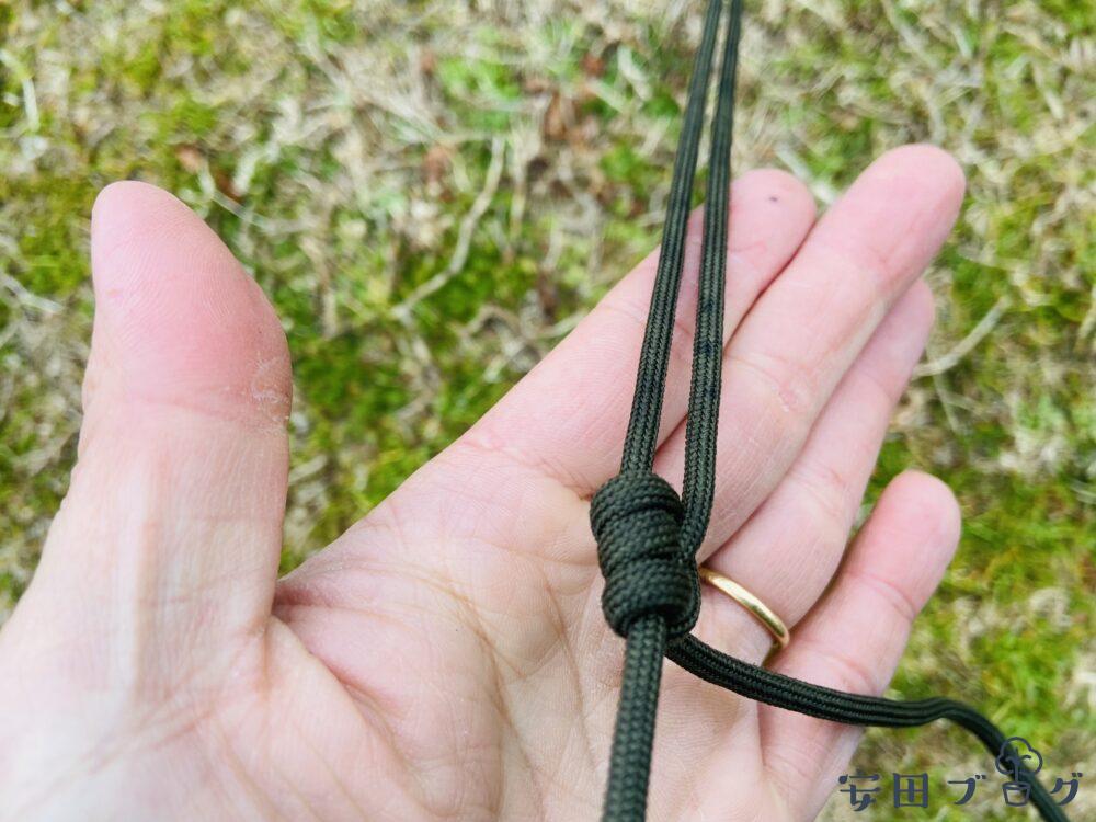 自在結び 張り綱結び の結び方！ キャンプで テントやタープを立てるときに必ず使うキャンプ結び方ロープワーク便利アウトドアロープ編みパラコード縛りropeworkparacordoutdoorscampknotshowtostring