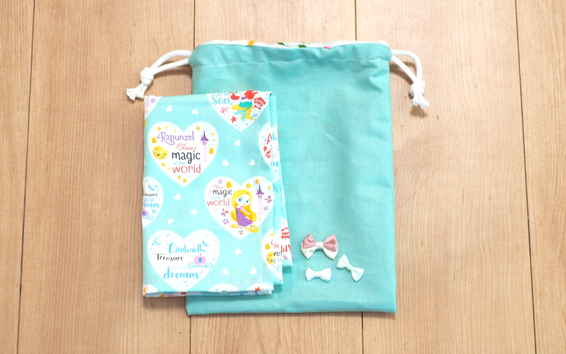 マチ付き巾着袋の作り方 裏地付きEcco fatto♪