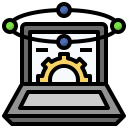 仮想マシン無料のAi・PNG白黒シルエットイラスト