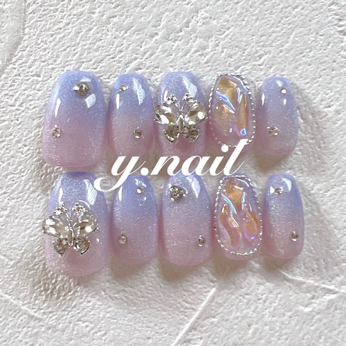 オールシーズン ハンド グラデーション ラメ マグネット - ネイルサロンアンジーのネイルデザイン No.6922447 ネイルブック