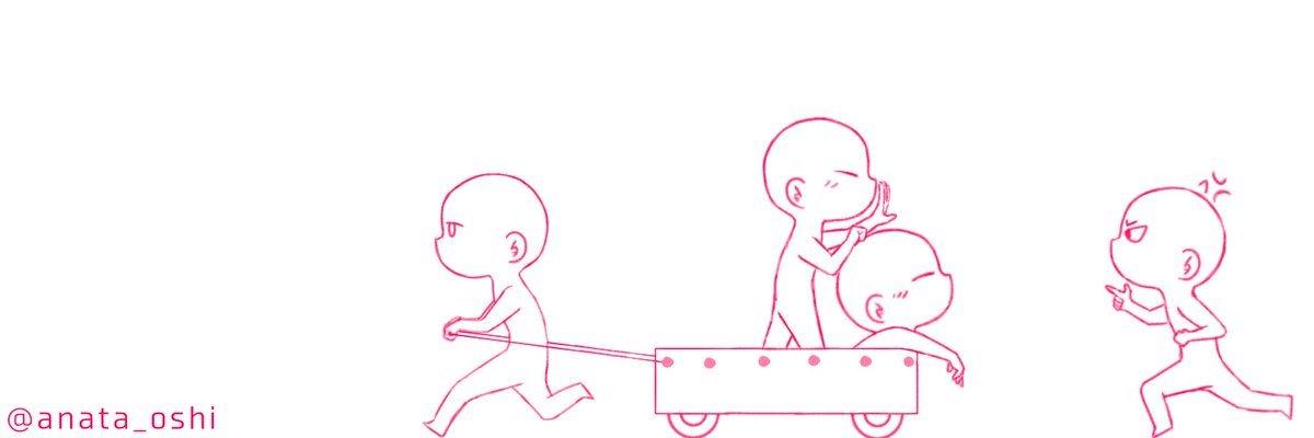 トレス素材〗デフォルメポーズ10種①〖ポーズで困った時・練習資料に〗 - totoshop - BOOTH