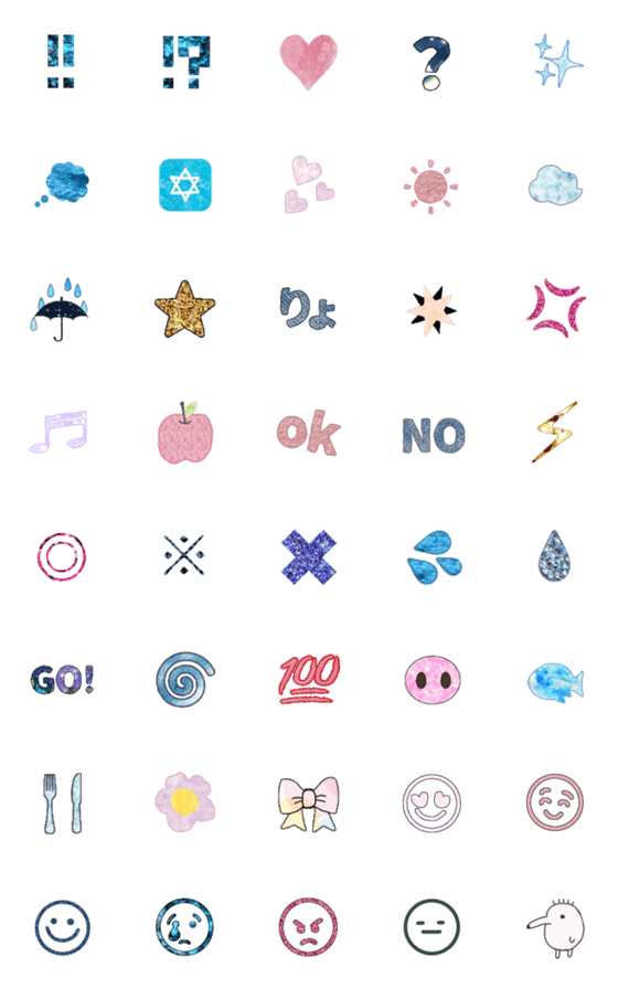 ハート、汗、キラキラ、記号の絵文字 - LINE絵文字LINE STORE