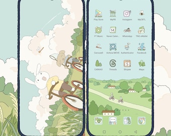 素材配布中 緑系💚 アプリアイコン ppFjaROvQnEszUdPSzEQiPhone & Android用 by aisa⭐︎WidgetClub