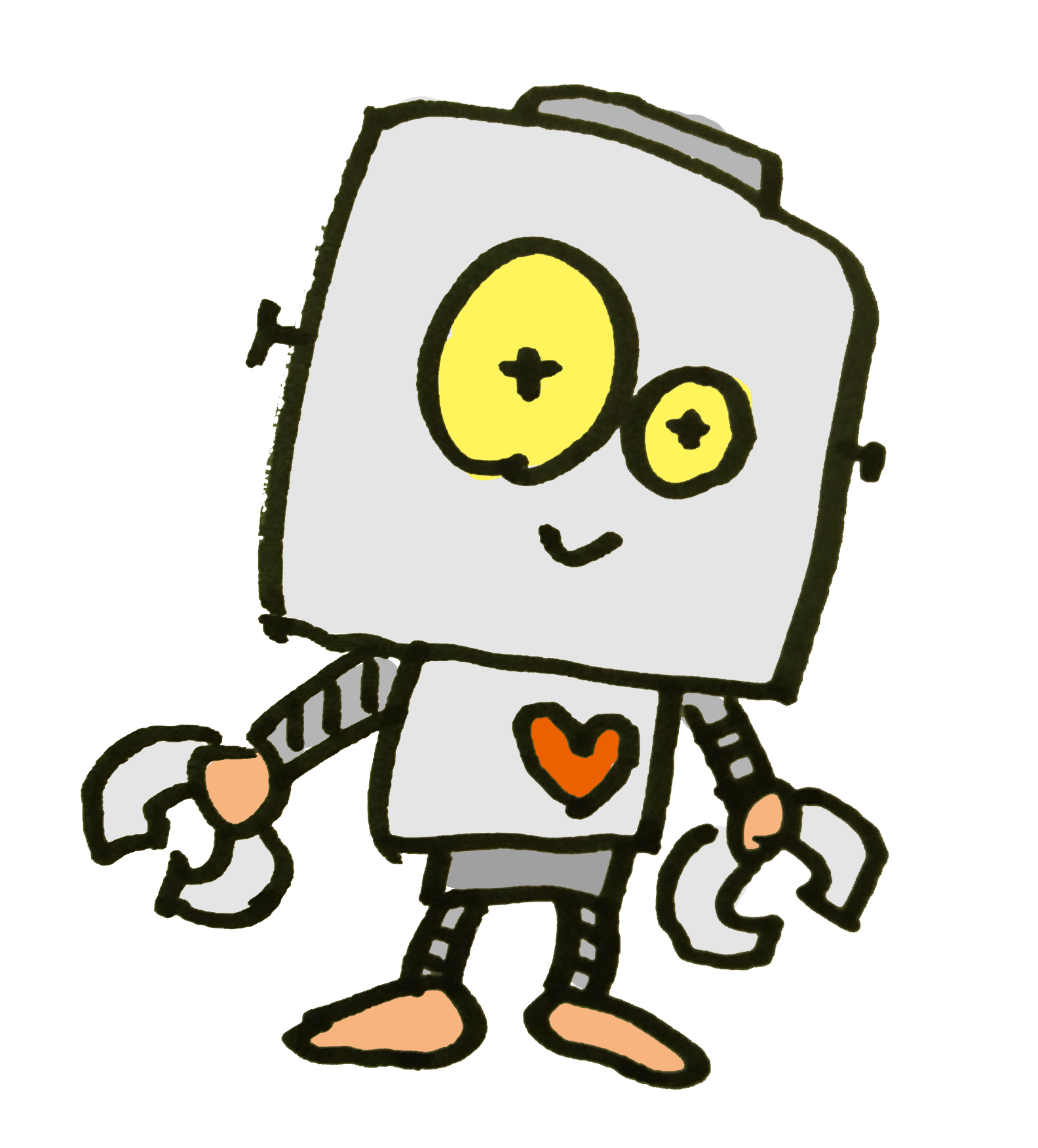 ロボットのかわいい フリー イラスト商用フリー 無料 のイラスト素材なら「イラストマンション」