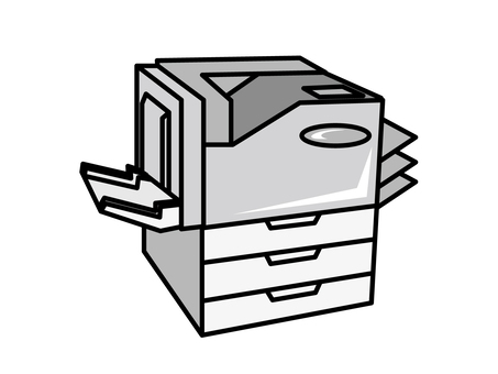 Fax と茶色の枠で印刷アイコンのイラスト素材・ベクター Image 60840268