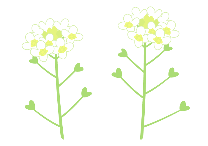 草花のエレメントセット：イラスト無料